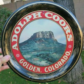 Adolph Coors Golden Colorado Pre Pro Pie Beer Tray Meek Co Coshocton Sign 13 1/4