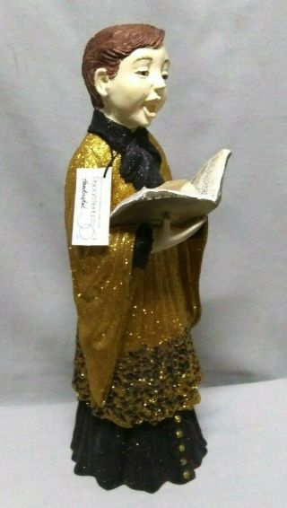 Department 56 Alter Choir Caroler Boy Gold Black Robe Song Book 12.  5 " Figurine