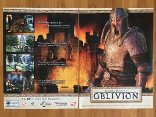 The Elder Scrolls Iv 4: Oblivion Xbox 360 Pc Vintage Game Poster Ad Art Print