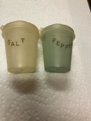 Vintage 101 Pastel Tupperware Salt & Pepper Shakers Midget Yellow & Blue