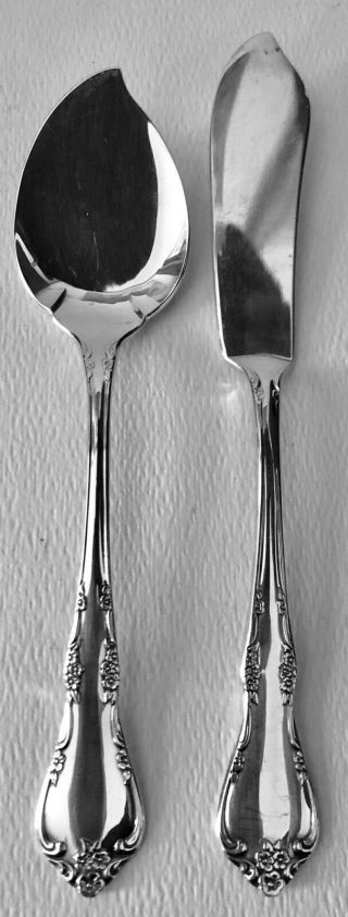 1968 Oneida Community Fredericksburg Silverplate Sugar Spoon&master Butter Knife