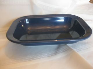 Texas Ware Serving Bowl Rectangular 10 " X 7.  5 " Navy Blue In Cond.