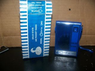 Vintage " Cobra Two " Solid State Am Transistor Pocket Radio With The Box -