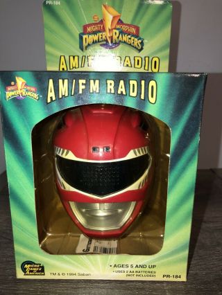 Vintage Mighty Morphin Power Rangers Am/fm Radio - Red Ranger Helmet