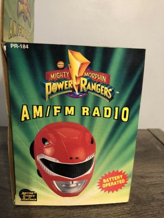 Vintage Mighty Morphin Power Rangers AM/FM Radio - Red Ranger Helmet 2
