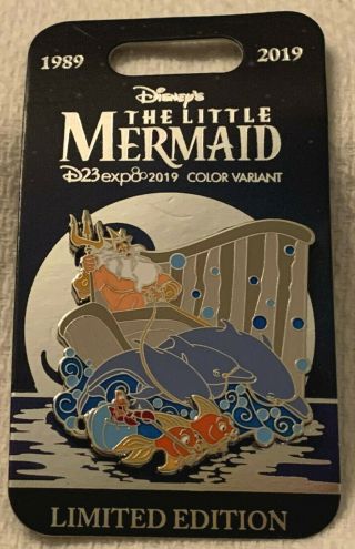 Disney D23 Expo 2019 The Little Mermaid 30th Anniversary Triton & Sebastian Pin