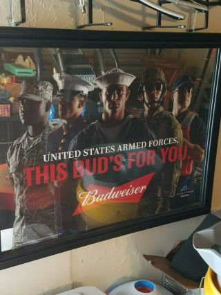 Budweiser Sign United States Armed Forces Mirror