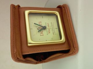 Dewars White Label Travel Clock In A Leather Case