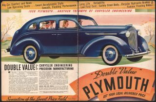 1938 Canadian Plymouth Print Ad Dodge Desoto Chrysler 8 Pages