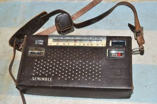 Seminole 1000 Am - Sw Large 10 - Transistor Radio & Case Parts/repair/display