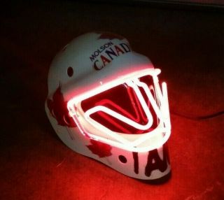 Molson Canadian Hockey Goalie Mask Neon Sign