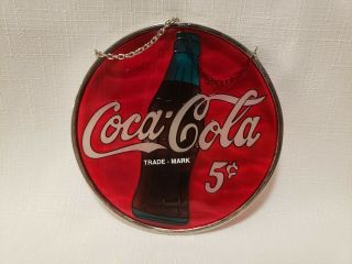 Coca Cola Suncatchers Stained Glass Style Hand Painted 1997