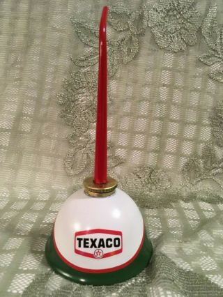 Texaco Vintage Thumb Pump Oil Can Gasoline Station Gas Spout Usa Brass Fit