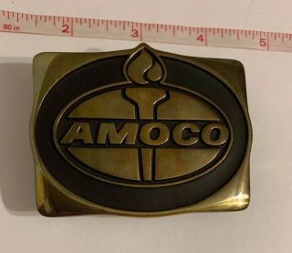 Amoco Oil Company Solid Brass 1984 Belt Buckle B9