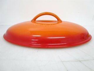 Le Creuset Flame Orange/Red Ceramic/Stoneware Oval Casserole Lid 3