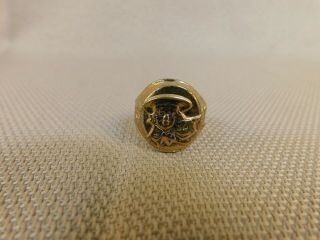 Vintage Buster Brown And Tige Toy Brass Ring W/ Midnight And Froggy On Side Adj