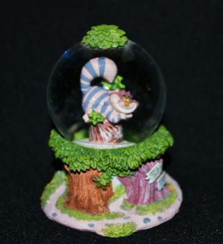 Disney Cheshire Cat Alice In Wonderland 50th Year Mini Snow Globe