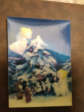 3d Lenticular Three Dimensional Germany Postcard Christmas,  Angels