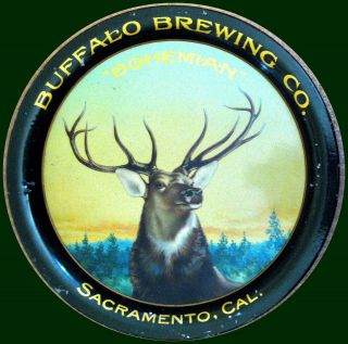 Buffalo Brewing Co.  Sacramento Ca " Bohemian " Beer Advertising Tray