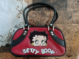 Betty Boop Red And Black Leather Purse