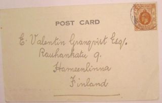 OLD Radio QSL Card China Hong Kong Hongkong 1936 to Finland 8 c Stamp 2