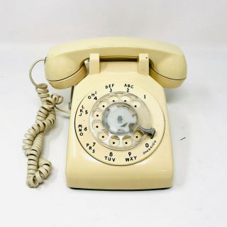 Vintage Western Bell System Cd 500 - White Off White Rotary Dial Desk Phone