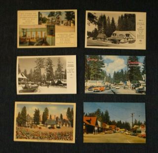 6 Vintage San Bernardino Mountain Postcards (crestline,  Lake Arrowhead Fawnskin)