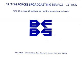 1980 Qsl: Bfbs British Forces Broadcasting Service,  Dhekelia,  Cyprus