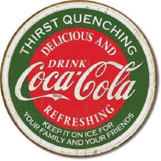 Coca Cola Coke Thirst Quenching Advertising Vintage Retro Style Metal Tin Sign