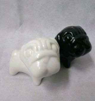 Pug Dogs Salt And Pepper Shaker Set Black White