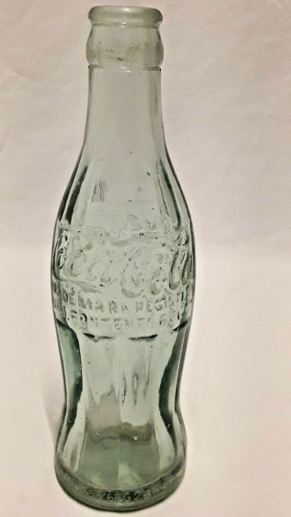 Cola Cola Hobbleskirt Bottle Pat 1915 Norfolk Va Made Evansville Grahem Glass Co 2