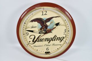 20 " Yuengling Neon Clock Lager Beer Sign Oldest Brewery Bar Tavern Man Cave