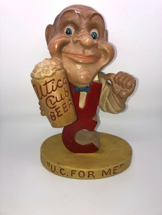 Utica Club Beer Back Bar Chalk Sign Figure West End Brewing Co “uc For Me” 1940s