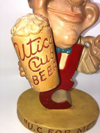 Utica Club Beer Back Bar Chalk Sign Figure West End Brewing Co “UC For Me” 1940s 3