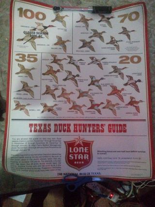 Lone Star Beer Poster Texas Duck Hunters Guide