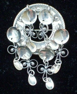 Vintage Jewellery 83o S Real Silver Norway Wedding Solje Bunad Brooch/pin