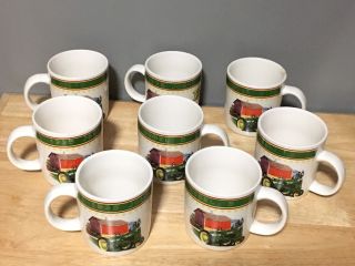 John Deere Gibson Set Of 8 Coffee Cups Mugs Model B 1935 Memories