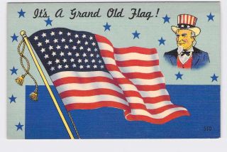 Ppc Postcard Patriotic American Flag It 