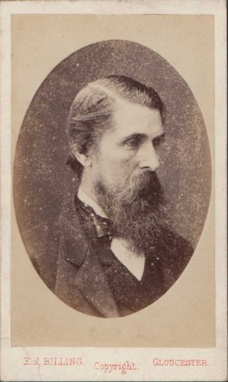 Thoughtful Gentleman,  Beard Cdv By E.  J.  Billing Worcester St.  Gloucester Qt1472