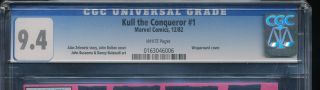 MARVEL KULL the CONQUEROR 1 - WHITE PAGES CGC 9.  4 Wraparound Cover 2