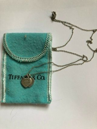 Vintage Return To Tiffany Tiffany & Co Double Heart 16 " Necklace