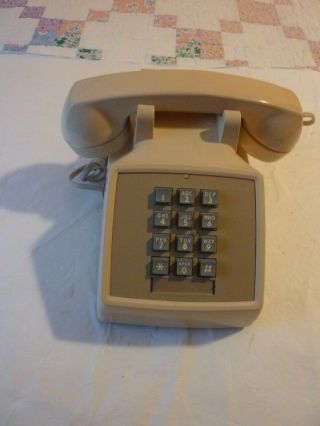 Vintage Western Electric Bell System Beige Push Button Desk Phone