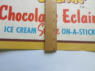 GOLD MINE SPARKLE CHOCOLATE ECLAIR ICE CREAM SIGN VINTAGE advertising 1960 ' s 2