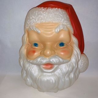 Vintage General Foam Plastics Blow Mold Santa Claus Face Head Usa 17 "