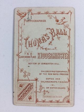 Victorian Carte De Visite CDV Photo: Gentleman: T Ball: Kidderminster 3