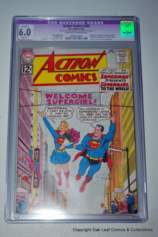 Action 285 Cgc 6.  0 R Graded Golden Age Comic Book 1962 Key Supergirl Revealed