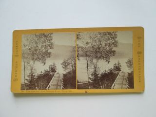 (1) Late 1800s Stereoview,  Lake Memphremagog,  View From Owls Head Mountain House