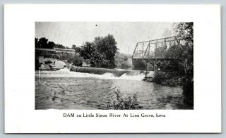 Linn Grove Ia Single - Span Thru - Truss Bridge Over The Little Sioux River Dam 1907