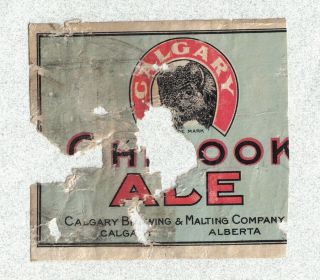 Beer Label - Canada - Chinook Ale - Calgary Brewing & Malting Co.  - Alberta