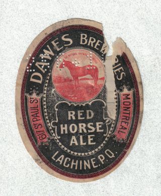 Beer Label - Canada - Dawes Red Horse Ale - Lachine (montreal),  Quebec
